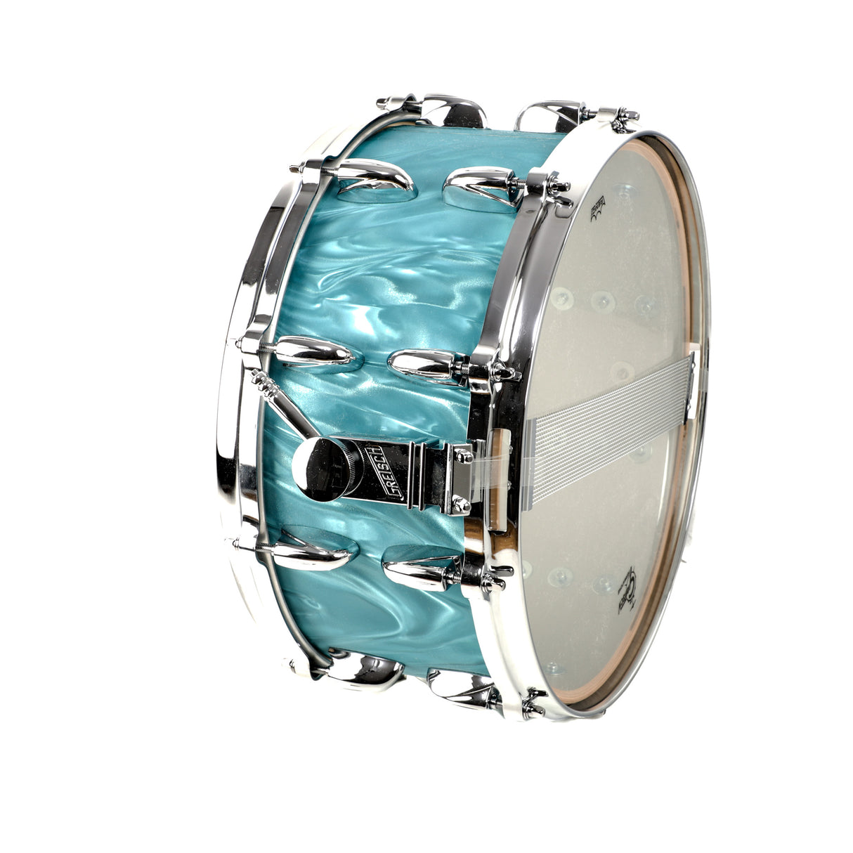 Gretsch USA Custom 14x6.5-Inch Snare Drum - Aqua Satin Flame