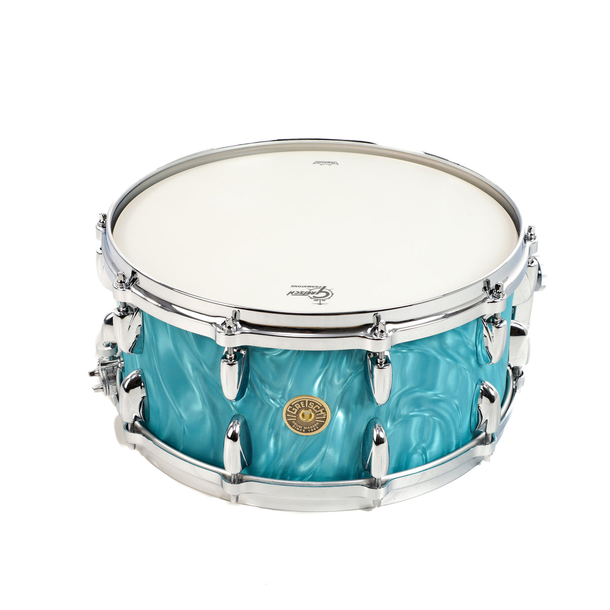 Gretsch USA Custom 14x6.5-Inch Snare Drum - Aqua Satin Flame