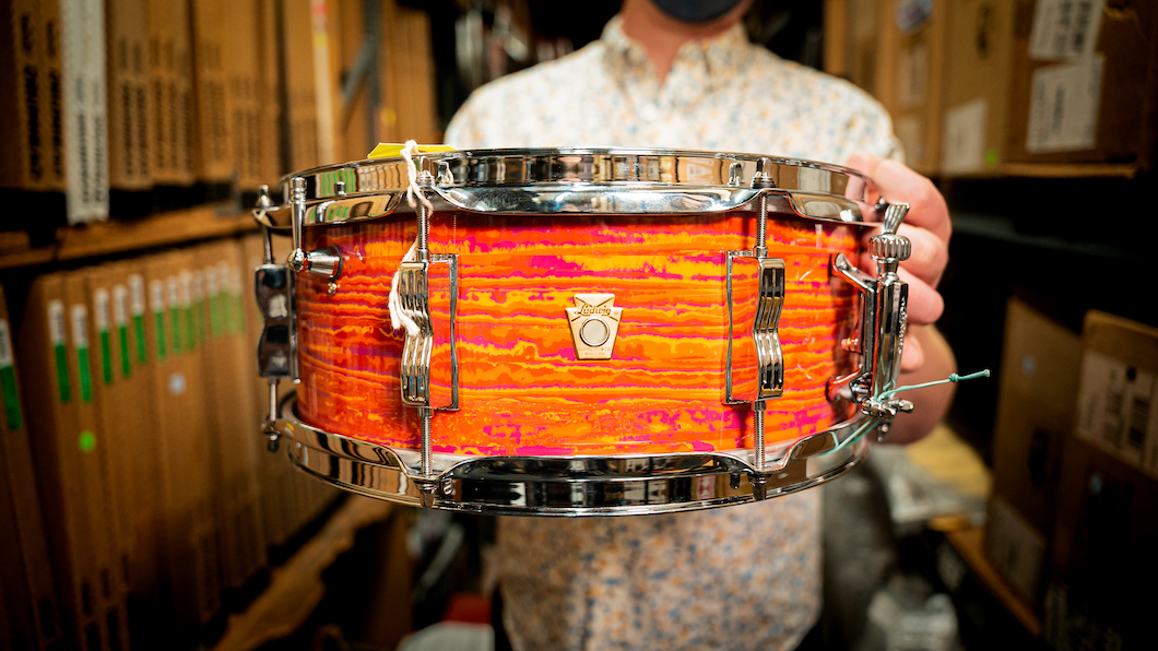 Ludwig Legacy Mahogany 14x5.5-Inch Jazz Fest Snare Drum - Mod Orange - New,Mod Orange