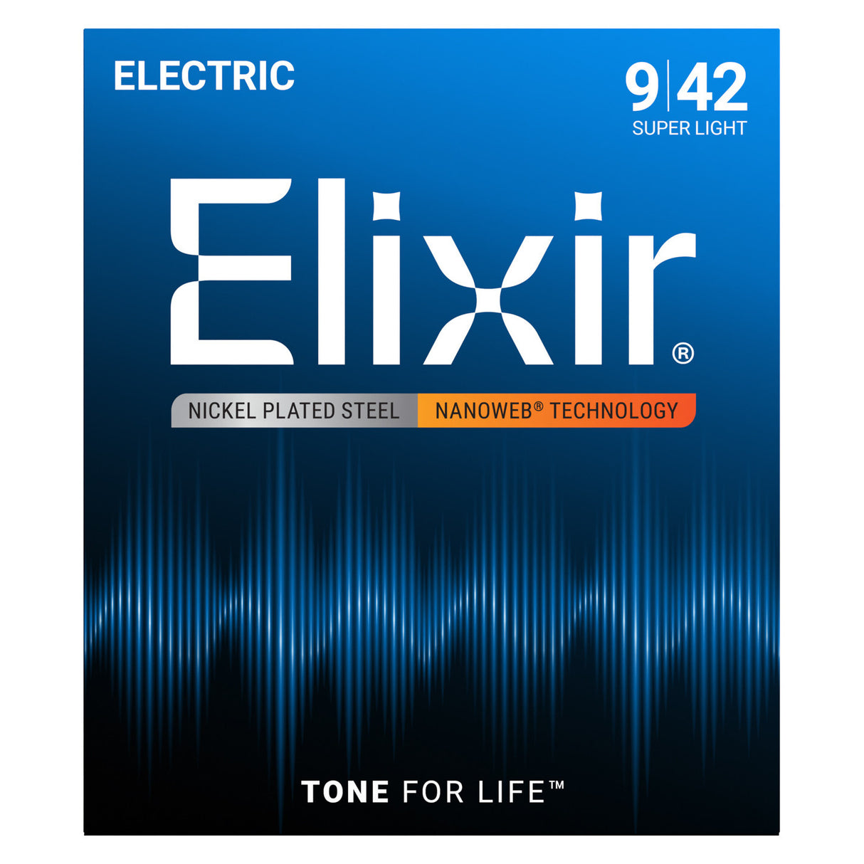 Elixir 12002 Nanoweb Coated Electric Guitar Strings With Anti-Rust, Super Light, (9 - 42)