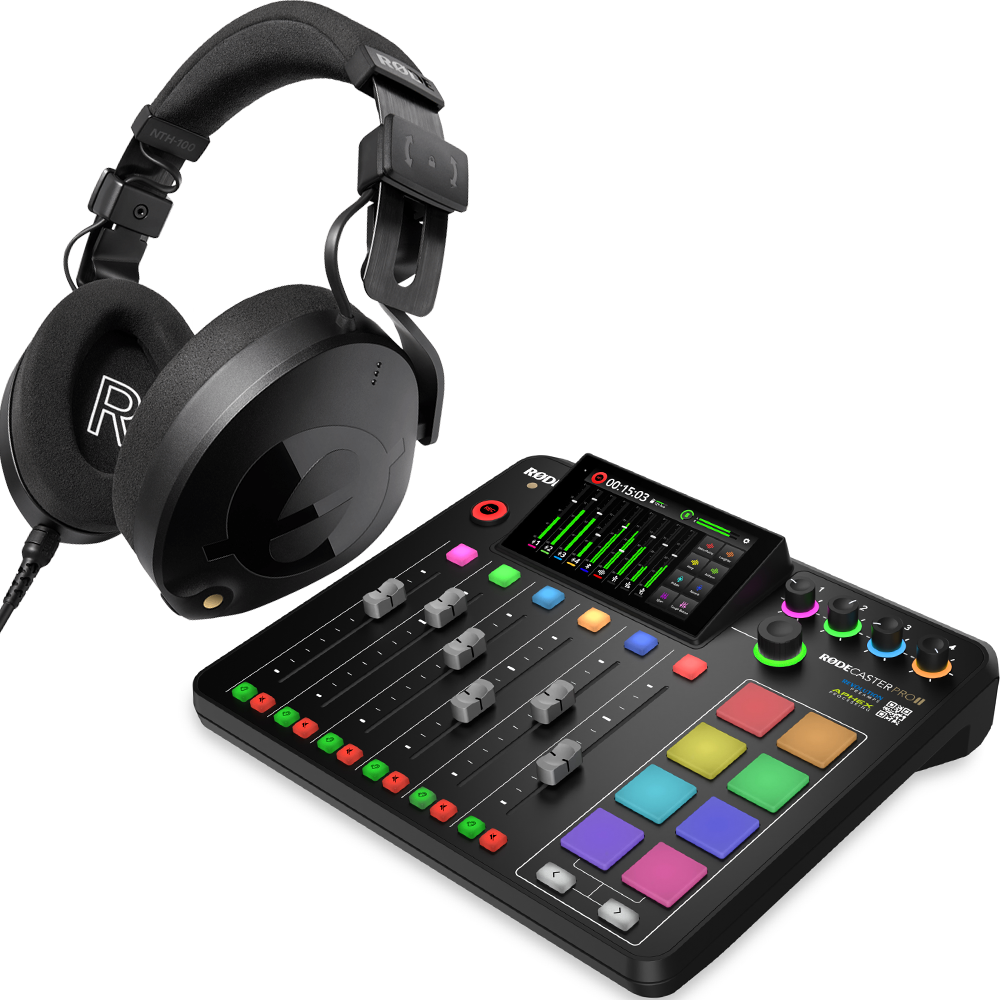 RODE Rodecaster Pro II Production Bundle with NTH-100 Headphones