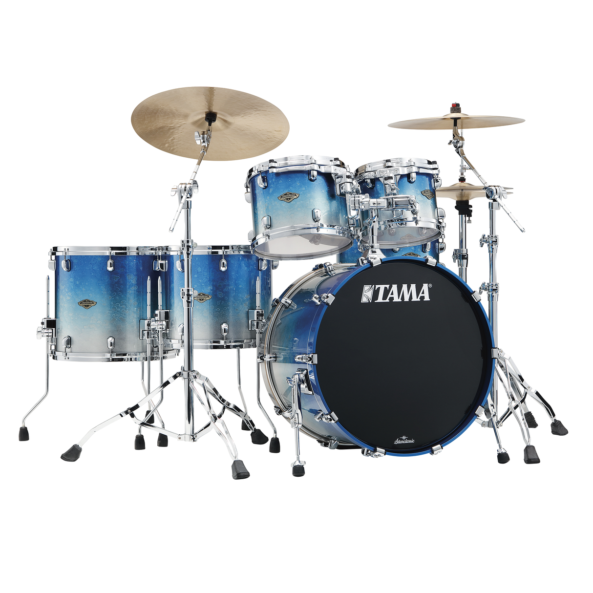 Tama Starclassic Walnut/Birch 5-Piece Shell Pack - Molten Blue Ice Fade