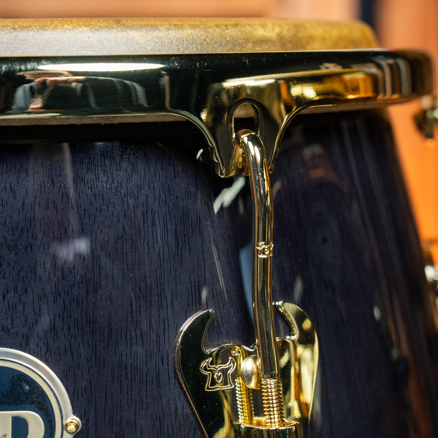 LP 11 and 3/4-Inch Matador Conga, Siam Oak - Black with Gold Hardware - CHUCKSCLUSIVE
