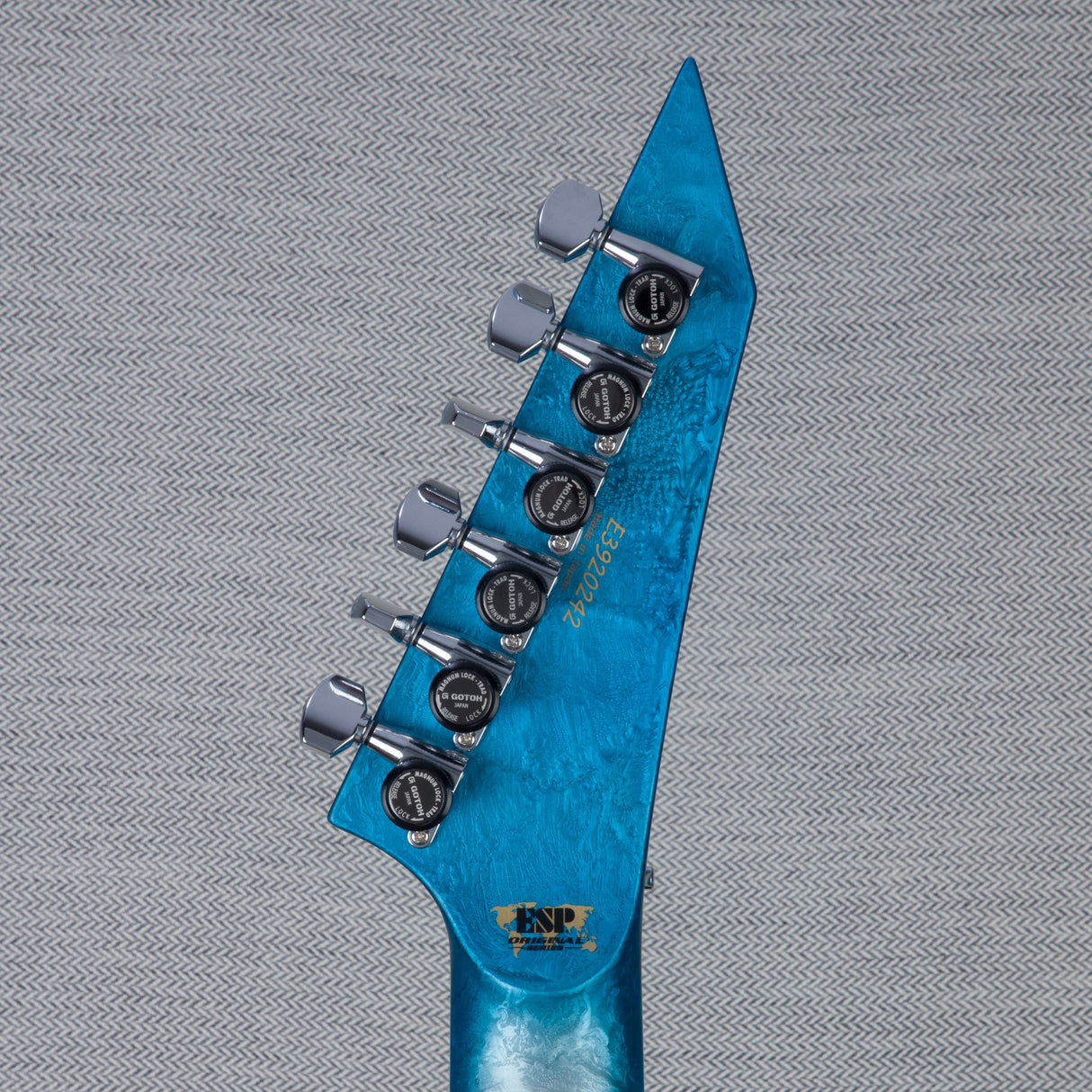 ESP M-II CTM FR Electric Guitar - Liquid Metal Silver/Blue Burst - #E3920242