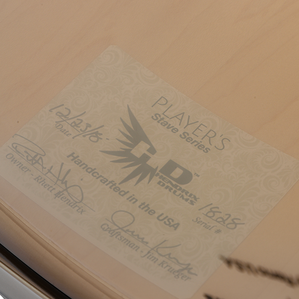 Hendrix Drums 14x6.5" Player's Stave Series Snare Drum - Satin Black