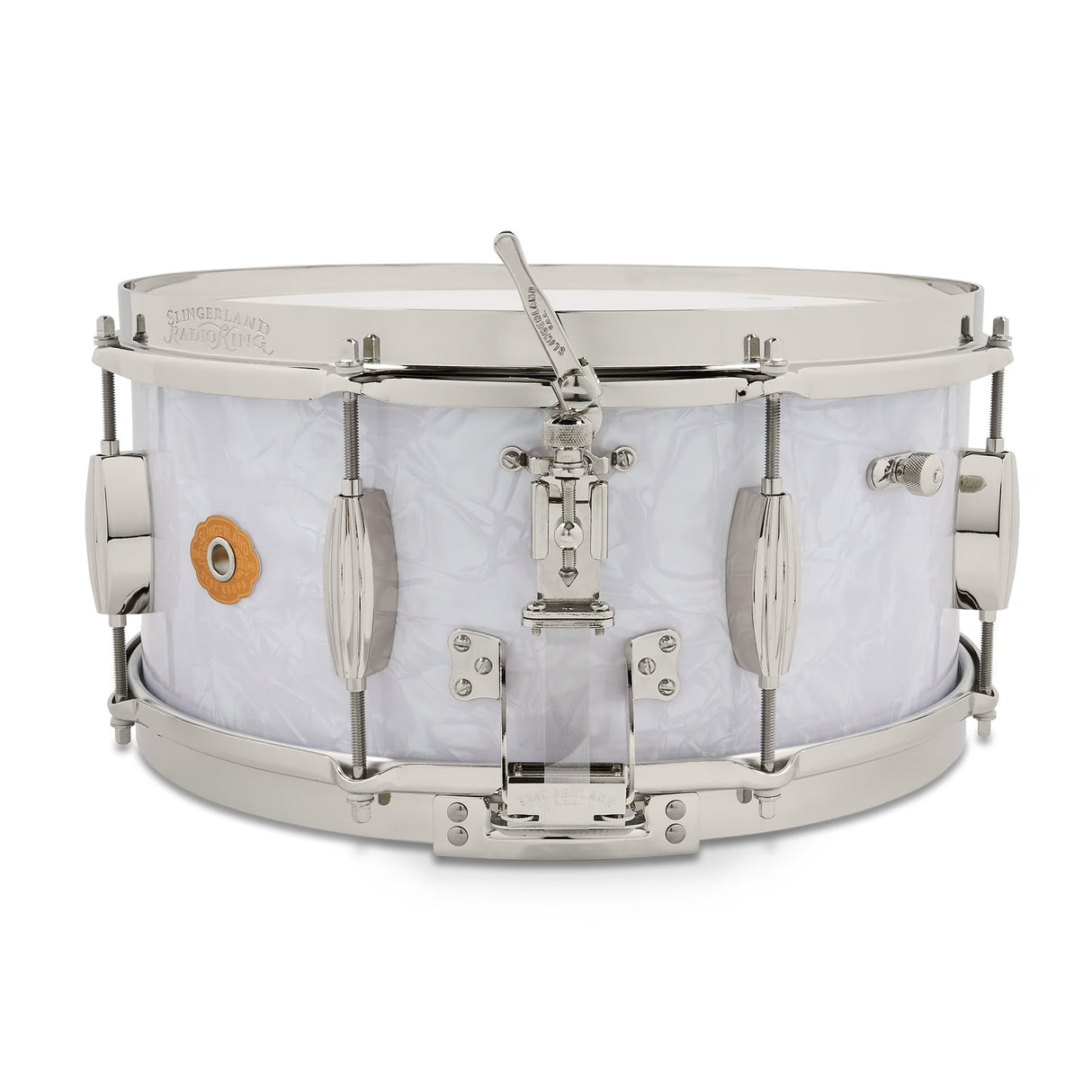Slingerland 6.5 x 14-Inch Gene Krupa Radio King Solid Maple Snare Drum - White Marine Pearl