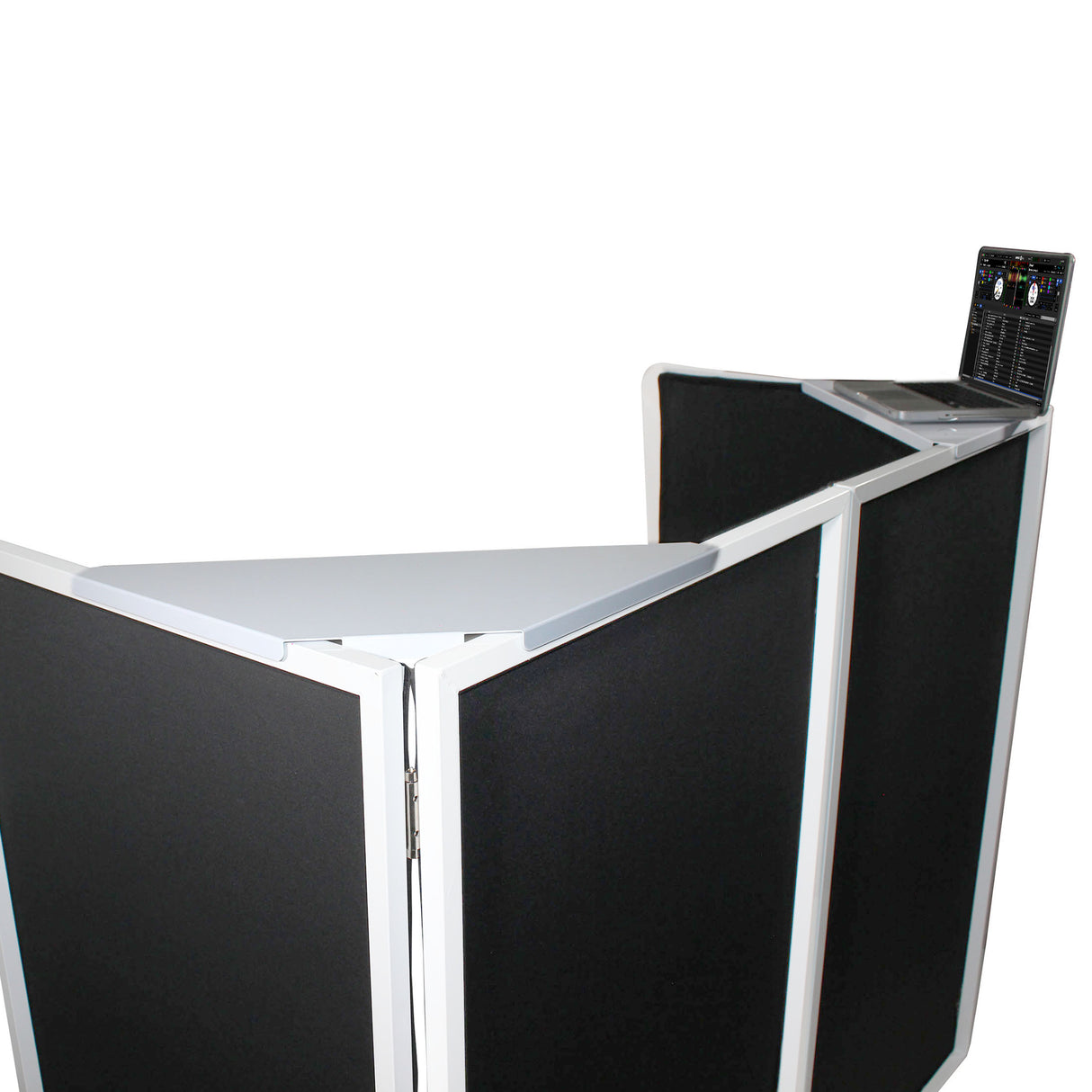 ProX XF-4X3048W MK2 Four Panel Collapse and Go DJ Facade with White Frame and Carry Bag
