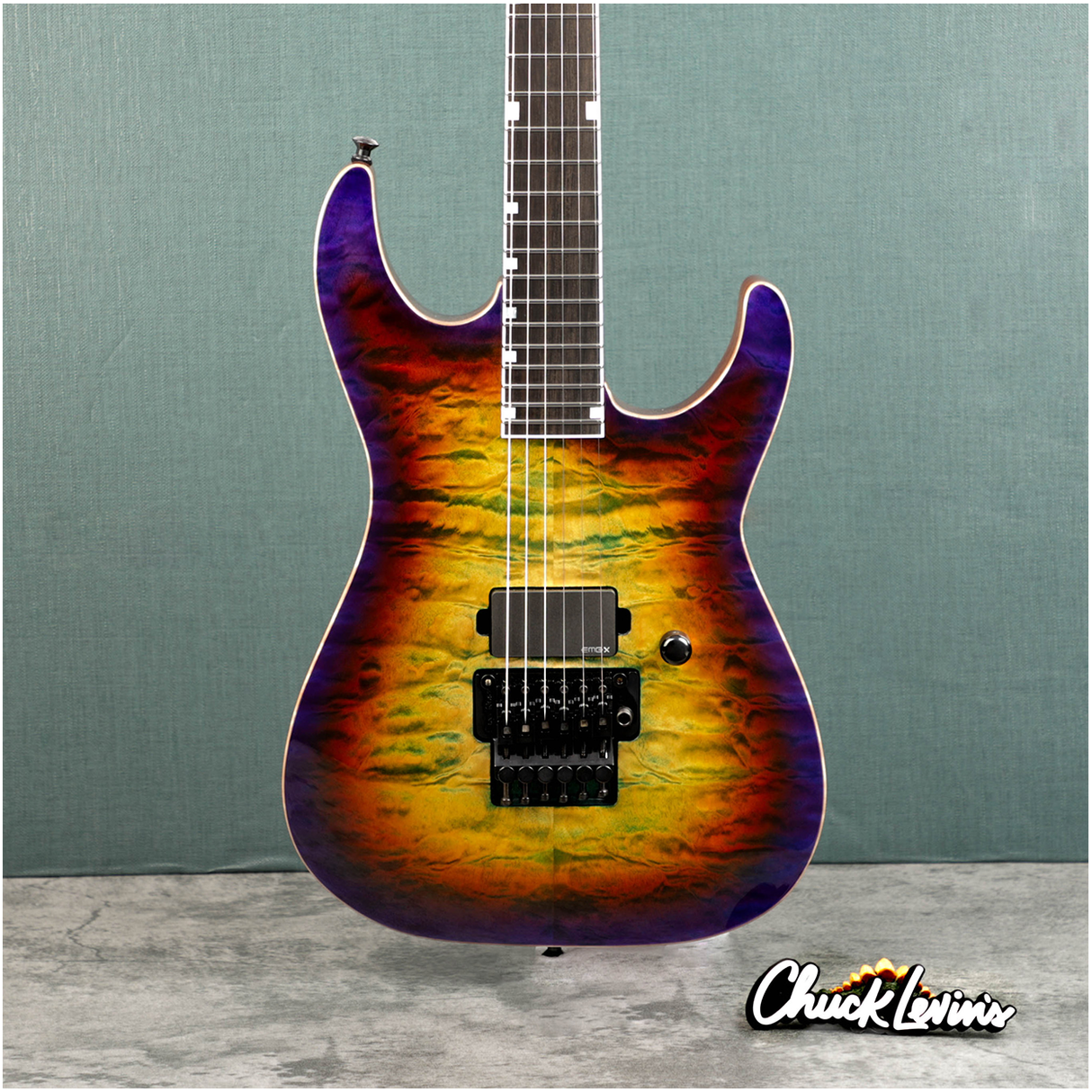 ESP USA M1 Deluxe FR Quilt Maple Top Electric Guitar - Lynch Burst - #US22269