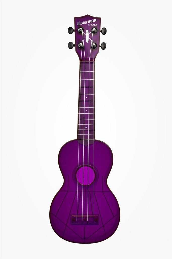 Kala Waterman Soprano Composite Fluorescent Ukulele - Gloss Purple - New,Gloss Purple