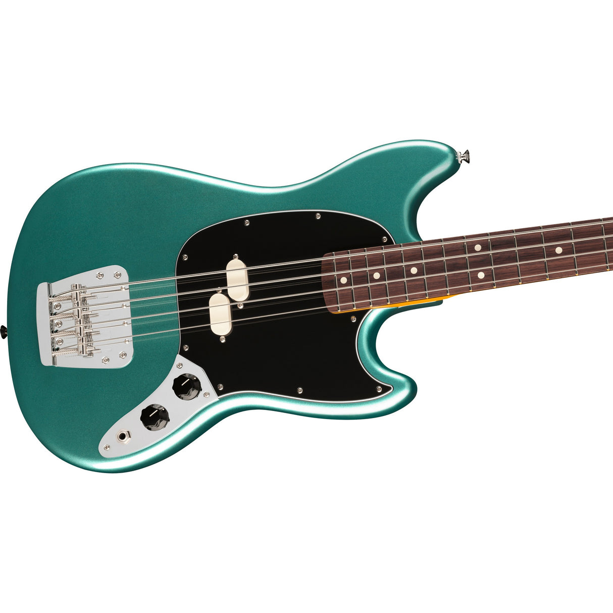 Fender American Professional Classic Mustang Electric Bass Guitar, Rosewood Fingerboard - Faded Sherwood Metallic Green