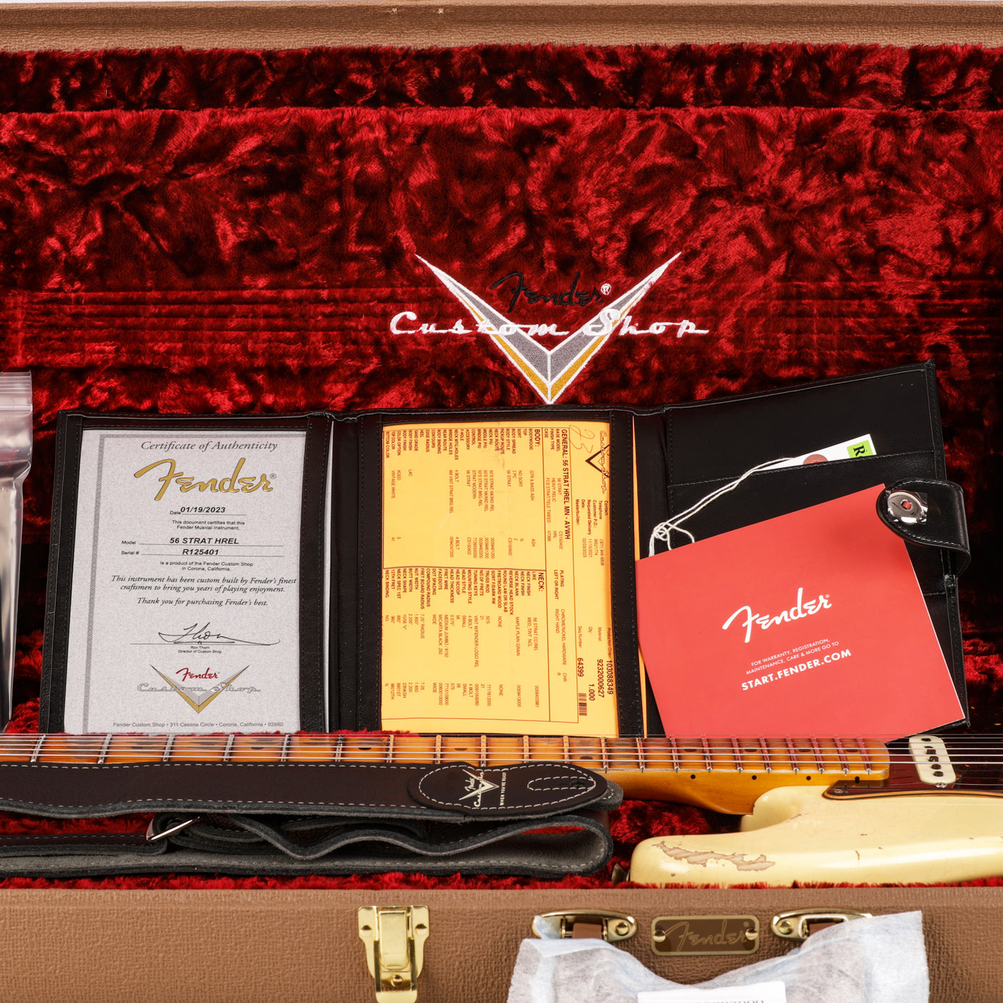 Fender Custom Shop 1956 Stratocaster Heavy Relic Guitar - Aged Vintage White - CHUCKSCLUSIVE - #R125401