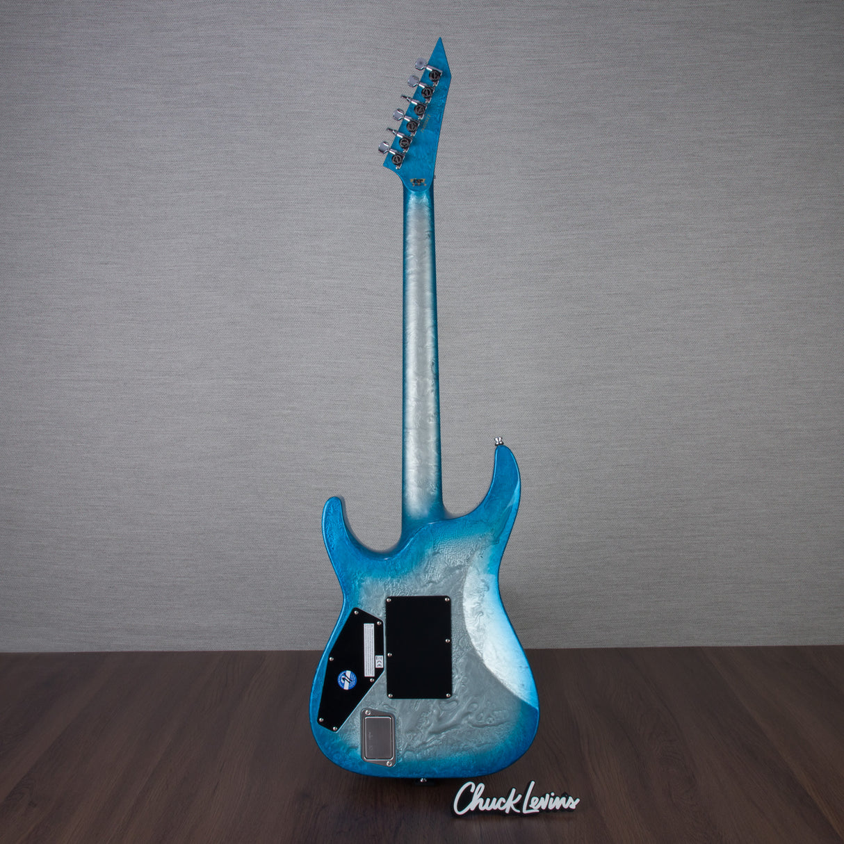 ESP M-II CTM FR Electric Guitar - Liquid Metal Silver/Blue Burst - #E3920242