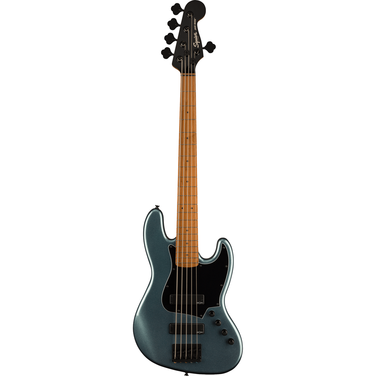 Squier Contemporary Active Jazz Bass HH V Roasted Maple Fingerboard, Black Pickguard - Gunmetal Metallic