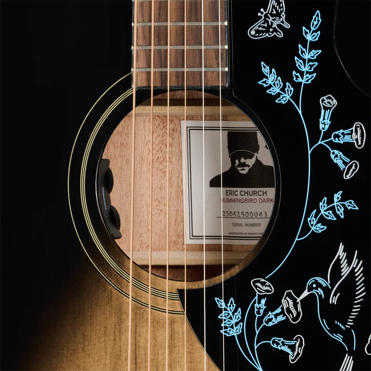 Epiphone Eric Church Hummingbird Dark Signature Acoustic Electric Guitar - Cobra Burst