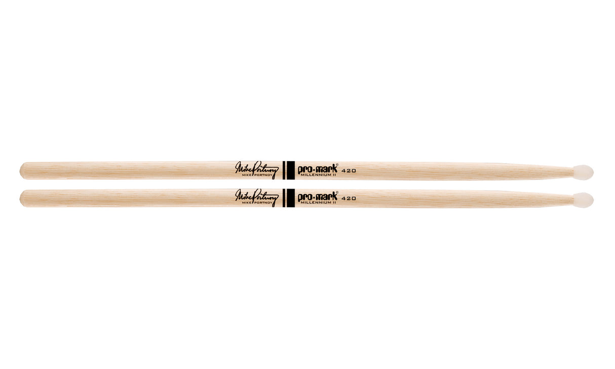 Promark TX420N Hickory 420 Mike Portnoy Nylon Tip drumstick
