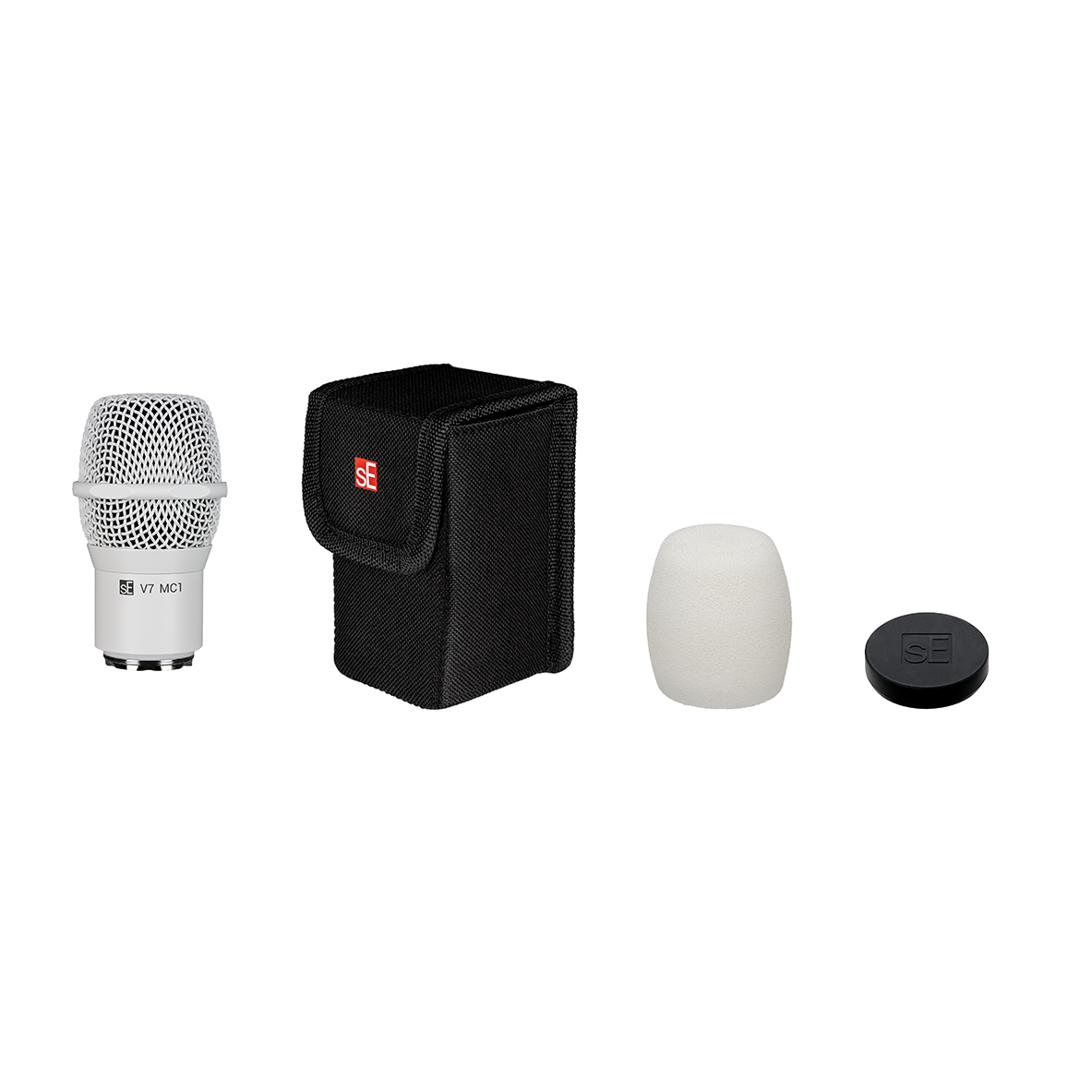 sE Electronics V7 MC1 Supercardioid Dynamic Microphone Capsule for Shure Wireless Handheld Transmitters with MP03 Pouch - White