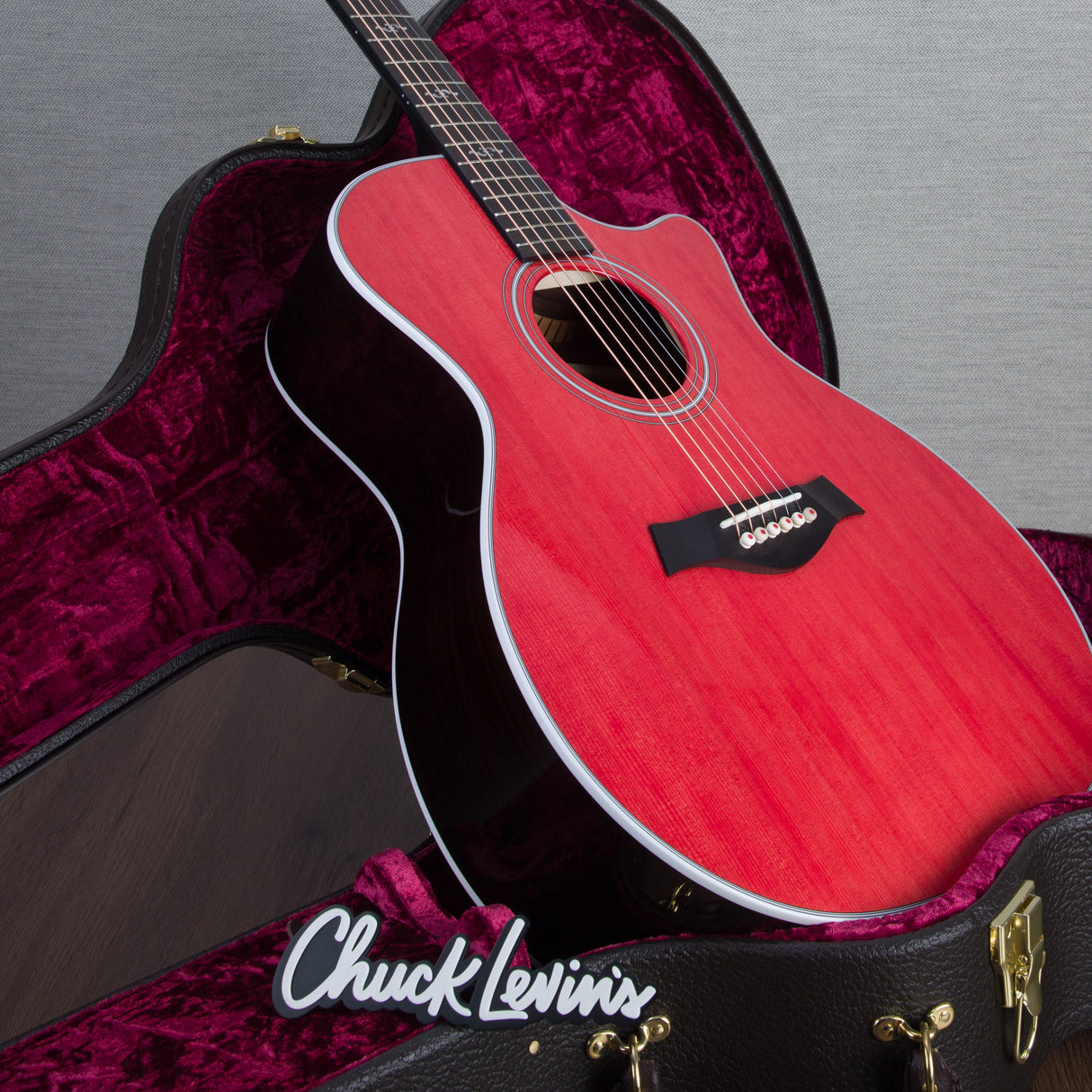 Taylor Limited Edition 414ce Rosewood/Sitka Spruce Acoustic Electric Guitar - Trans Red Top - #1206083127