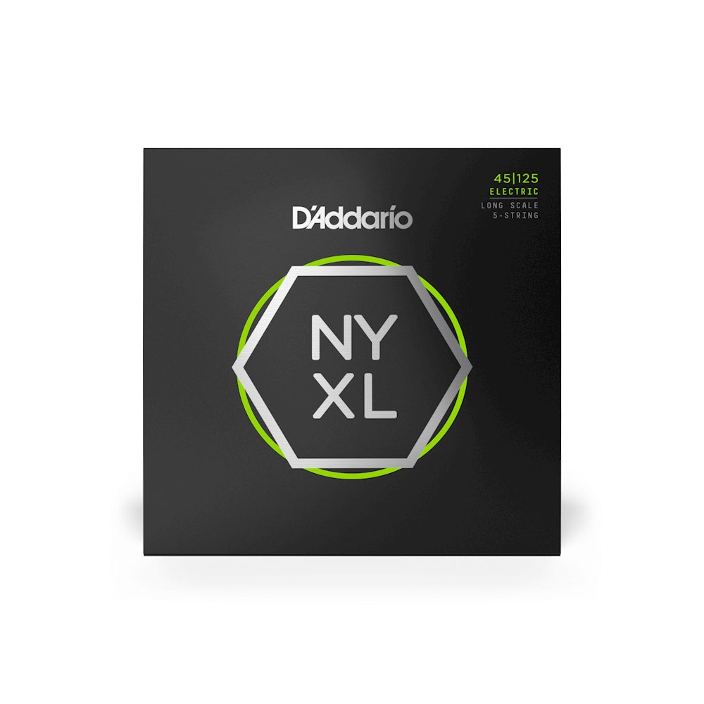 D'Addario NYXL45125 45-125 Light Top/Medium Bottom Long Scale 5-String Bass Strings
