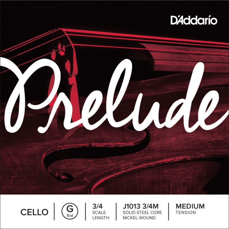 D'Addario Prelude Single G Cello String - 3/4 Scale Medium Tension JM10133/4M