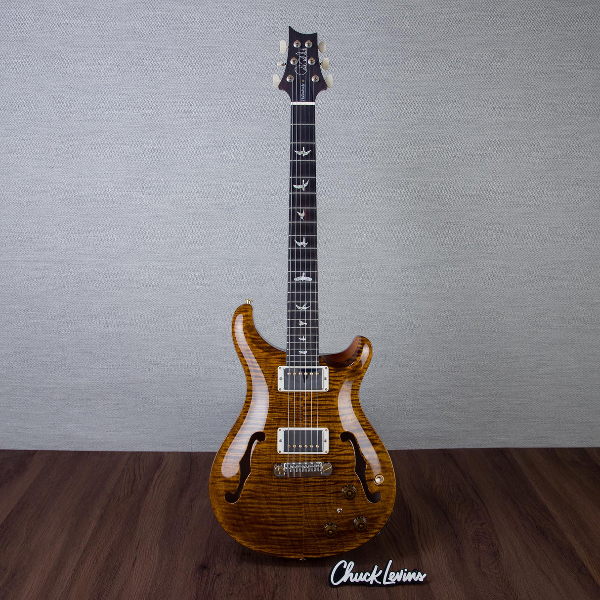 PRS Hollowbody II Piezo 10-Top Hollowbody Electric Guitar - Black Gold Wraparound Burst - #250409217