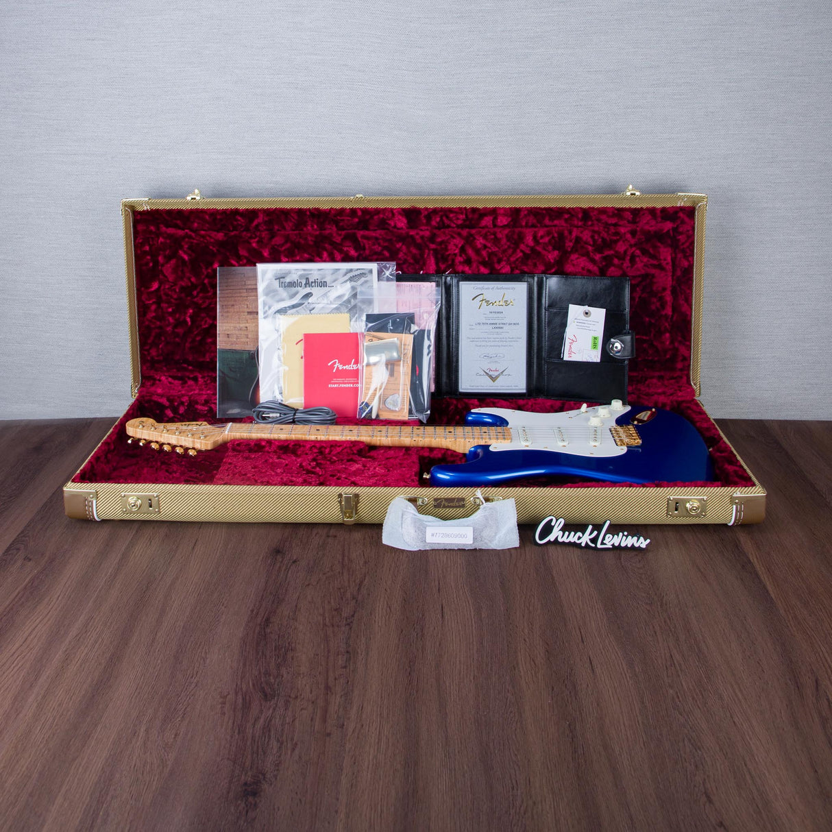 Fender Limited Edition Custom Shop 70th Anniversary 1960 Stratocaster NOS Electric Guitar - Aged Bright Sapphire Metallic - #LXX0593