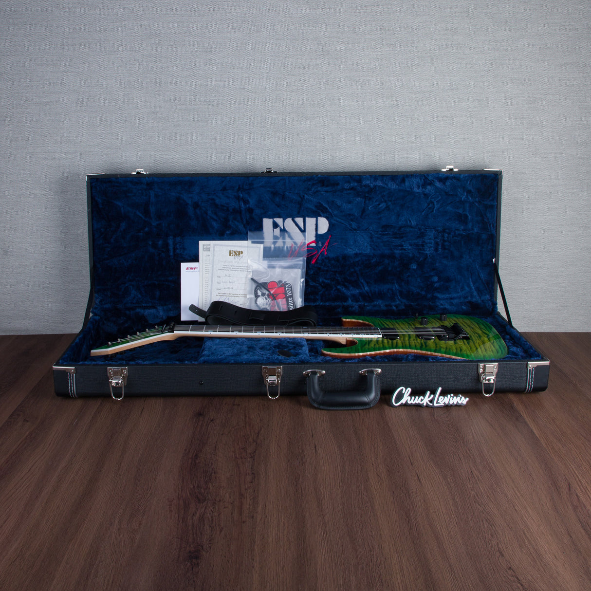 ESP USA M-II FR DLX Electric Guitar - Lime Burst - #US23322