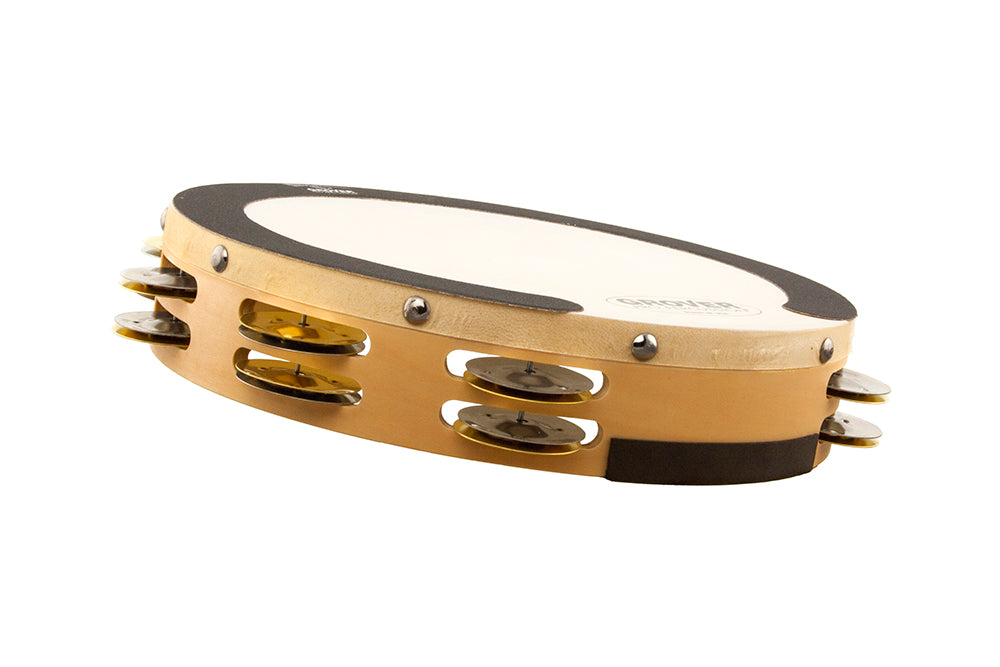Grover SV-TAMB-SB SV 10-Inch Double Row Tambourine - Silver / Brass