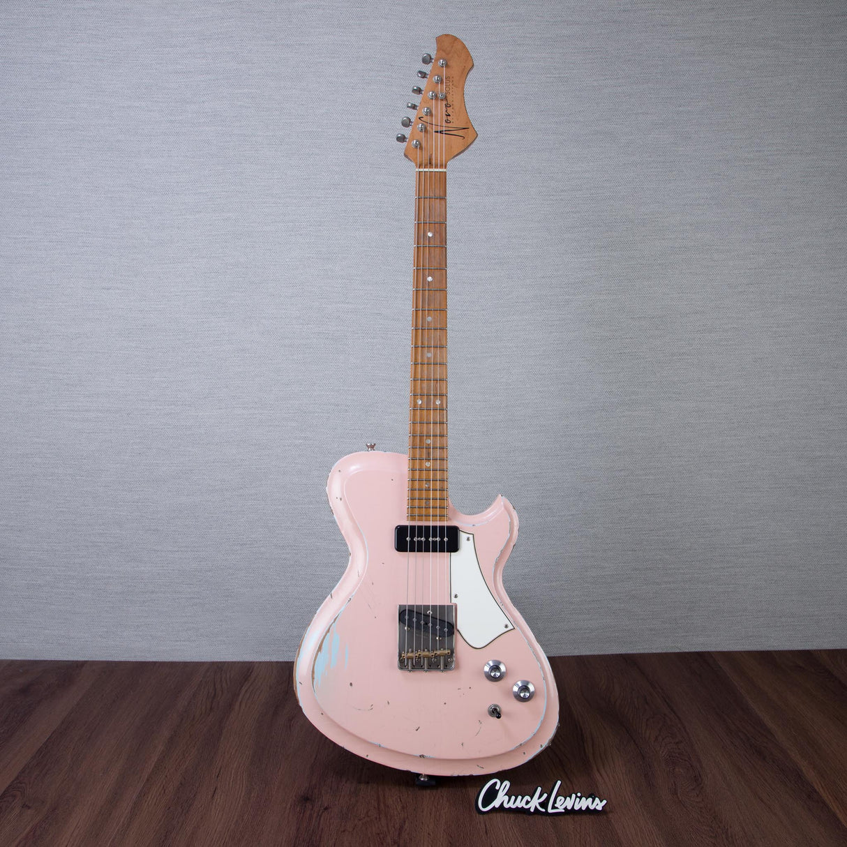 Novo Guitars Solus F2 Electric Guitar - FOF Shell Pink over Sonic Blue - #26047