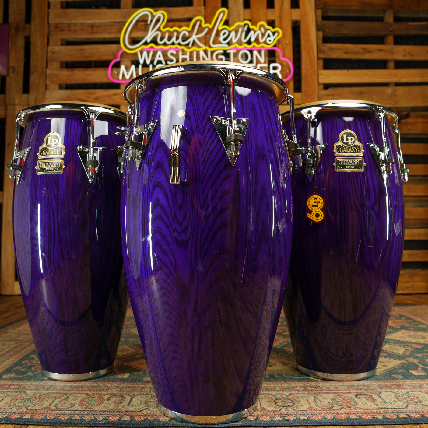 LP Galaxy Giovanni 3-Piece Conga Set - Purple Ash - CHUCKSCLUSIVE