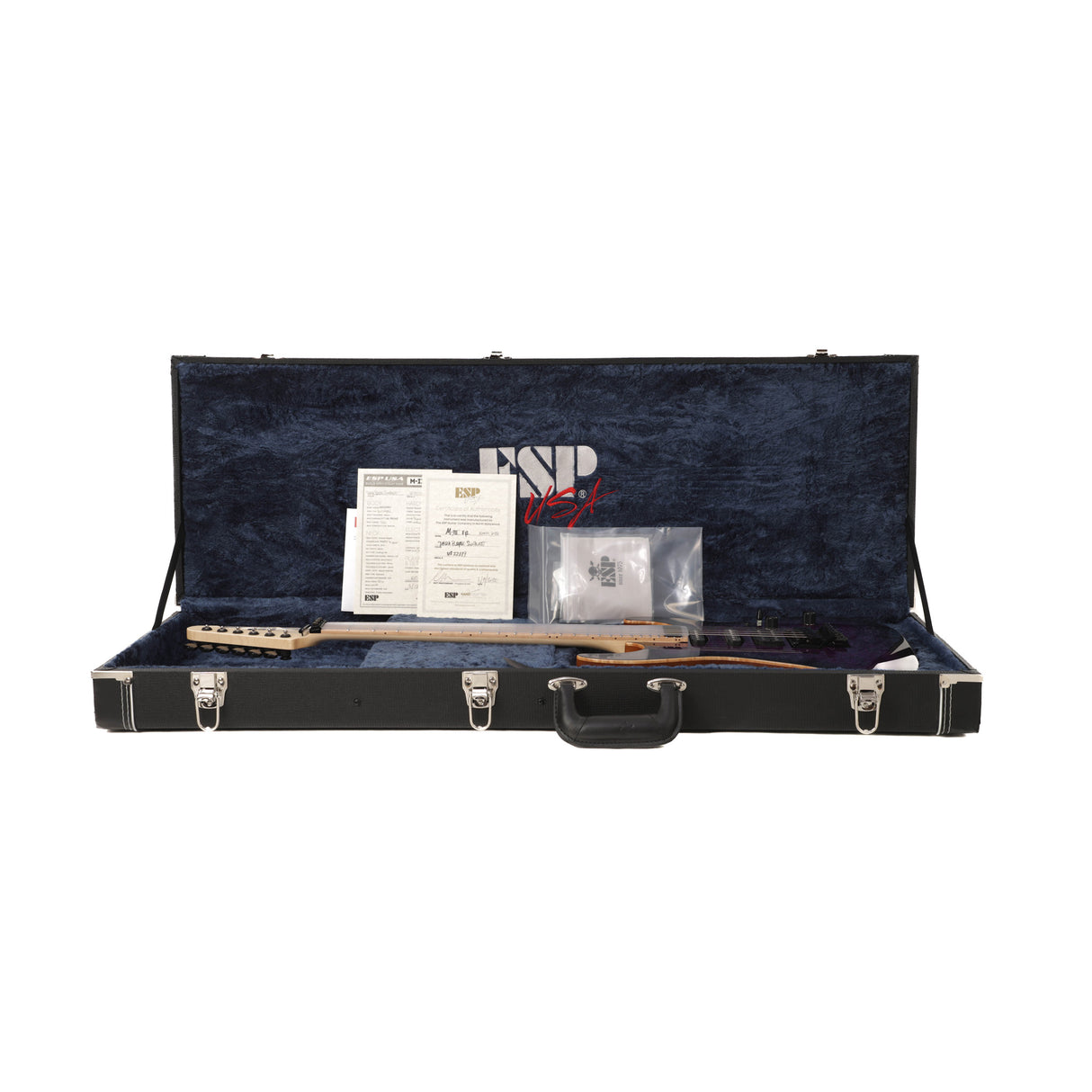 ESP USA M-III FR Quilt Maple Top Electric Guitar - Deep Purple Sunburst - #US22119