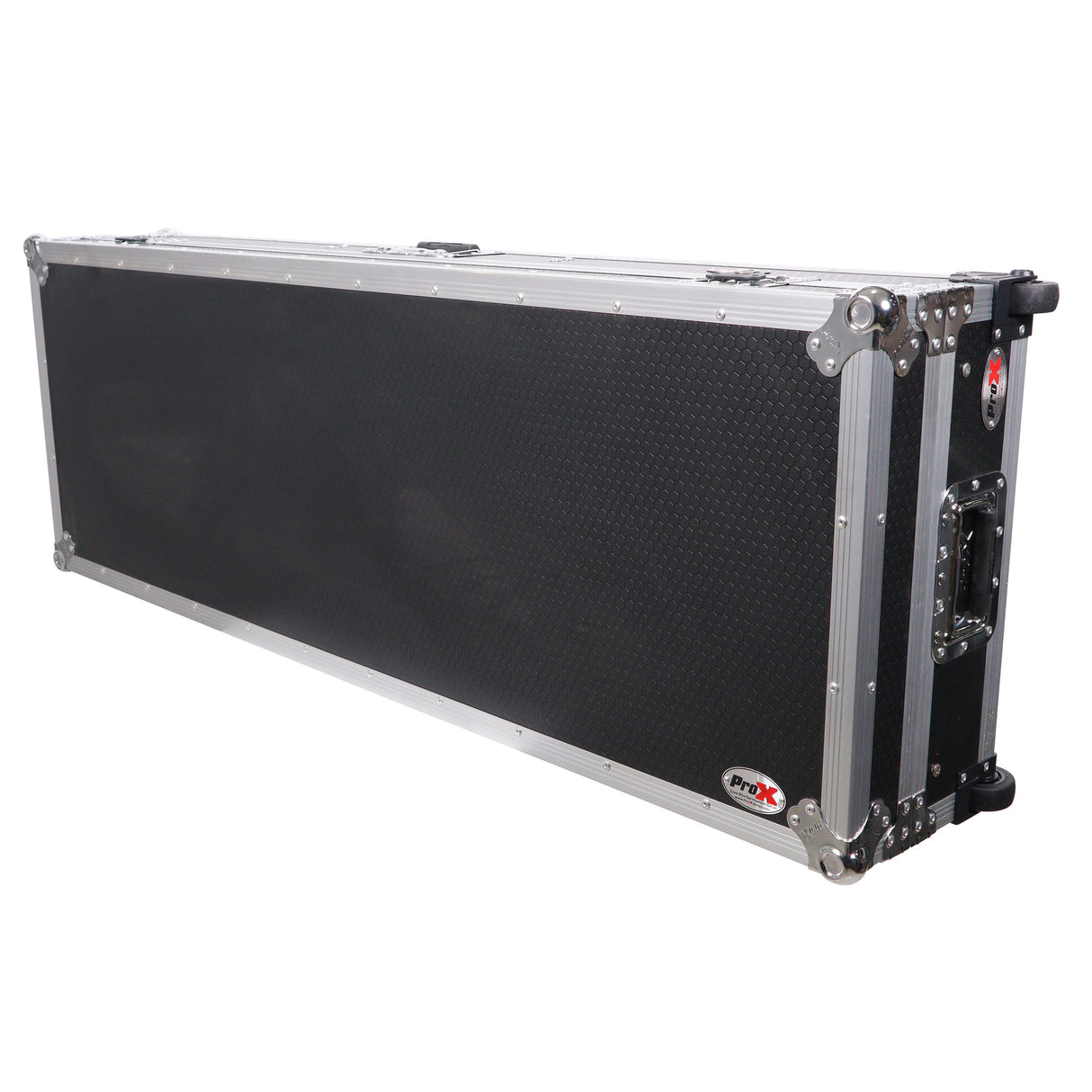 ProX XS-TMC1012WLTFSTND DJ Coffin Flight Case for (2) 1200 Style Turntables 10-inch 12-inch Mixers with Sliding Laptop Shelf and Wheels