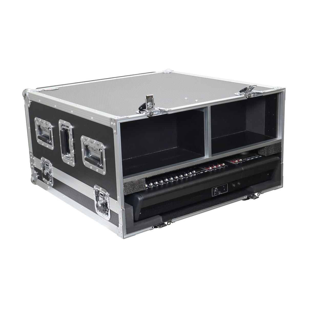 ProX XS-YDM7COMPACTEXDHW ATA Digital Audio Mixer Flight Case for Yamaha DM7 Compact Expansion Console with Doghouse compartment and Caster wheels
