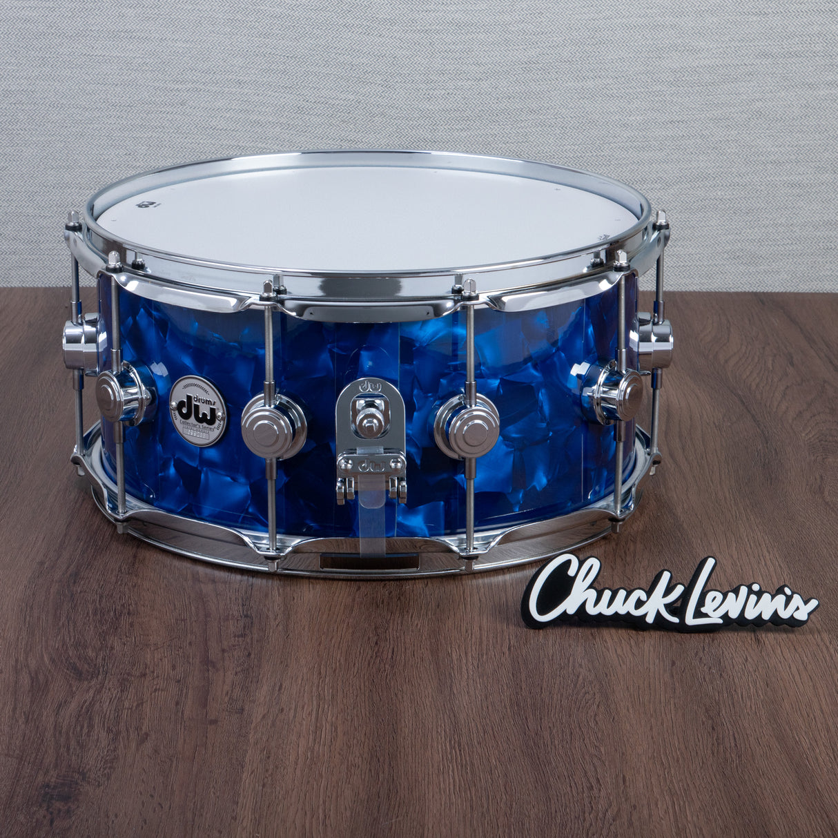 DW 6.5 x 14-Inch Collector's Series SSC Maple Snare Drum - Blue Moonstone with Chrome Hardware