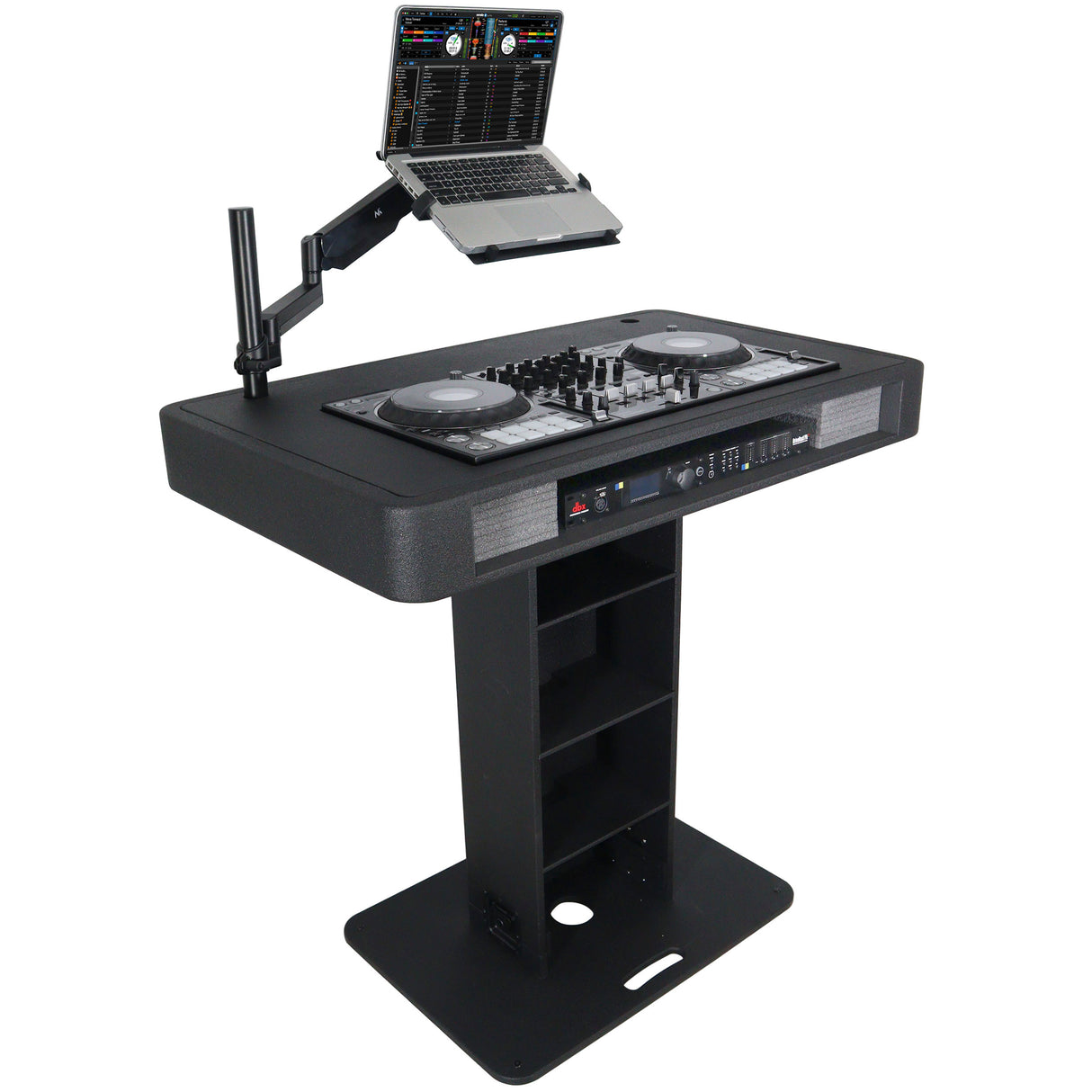 ProX XZF-DJCTBL Control Tower DJ Podium for Pioneer DDJ-REV7 XDJ-XZ FLX10 RANE Four - Black Finish