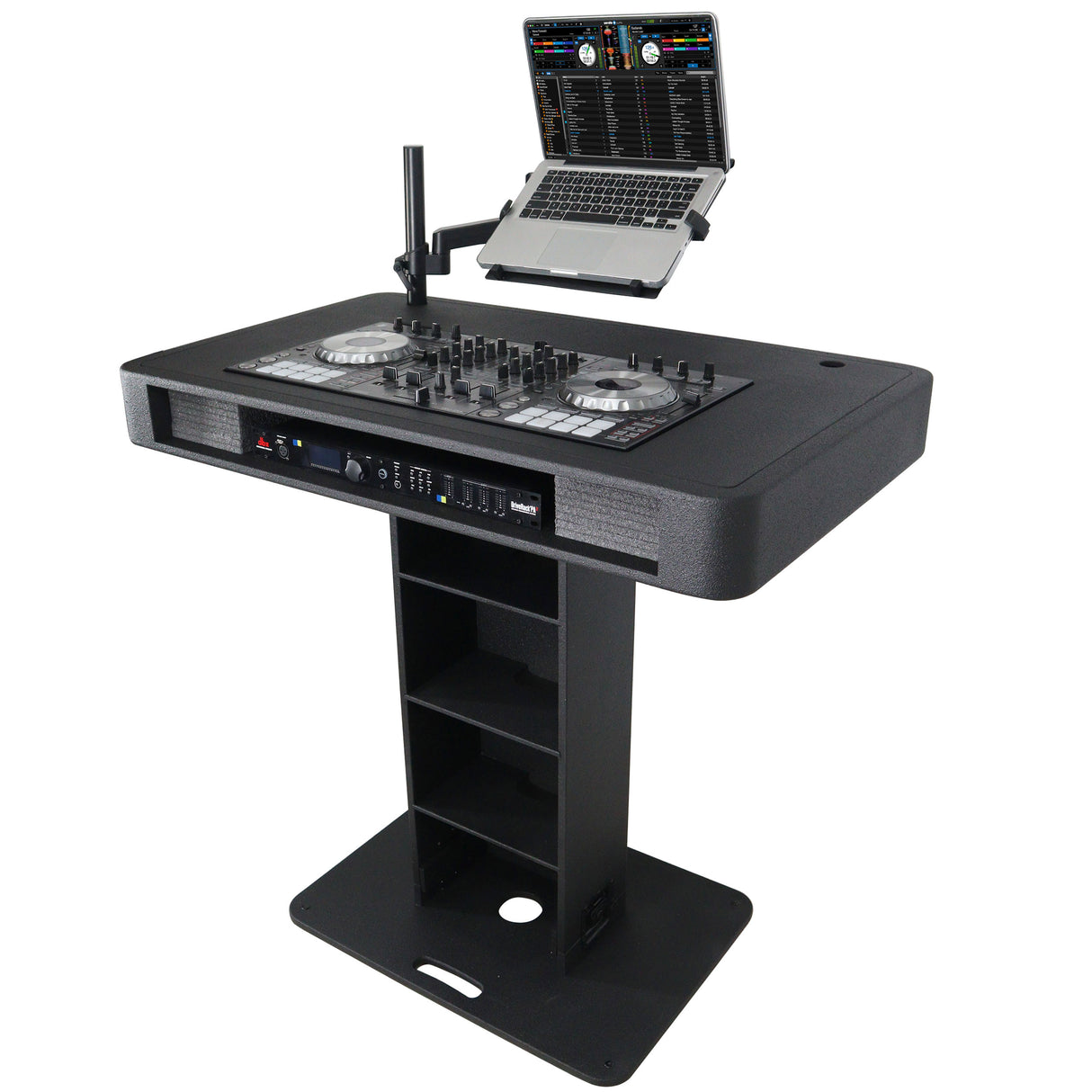 ProX XZF-DJCTBL Control Tower DJ Podium for Pioneer DDJ-REV7 XDJ-XZ FLX10 RANE Four - Black Finish