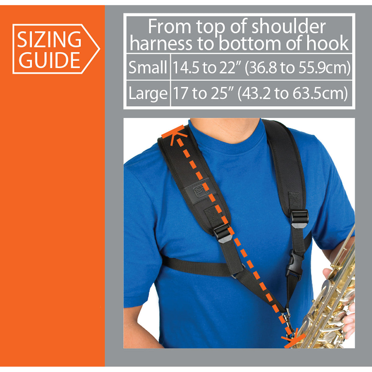 Protec Saxophone Harness with Metal Trigger Snap - Large