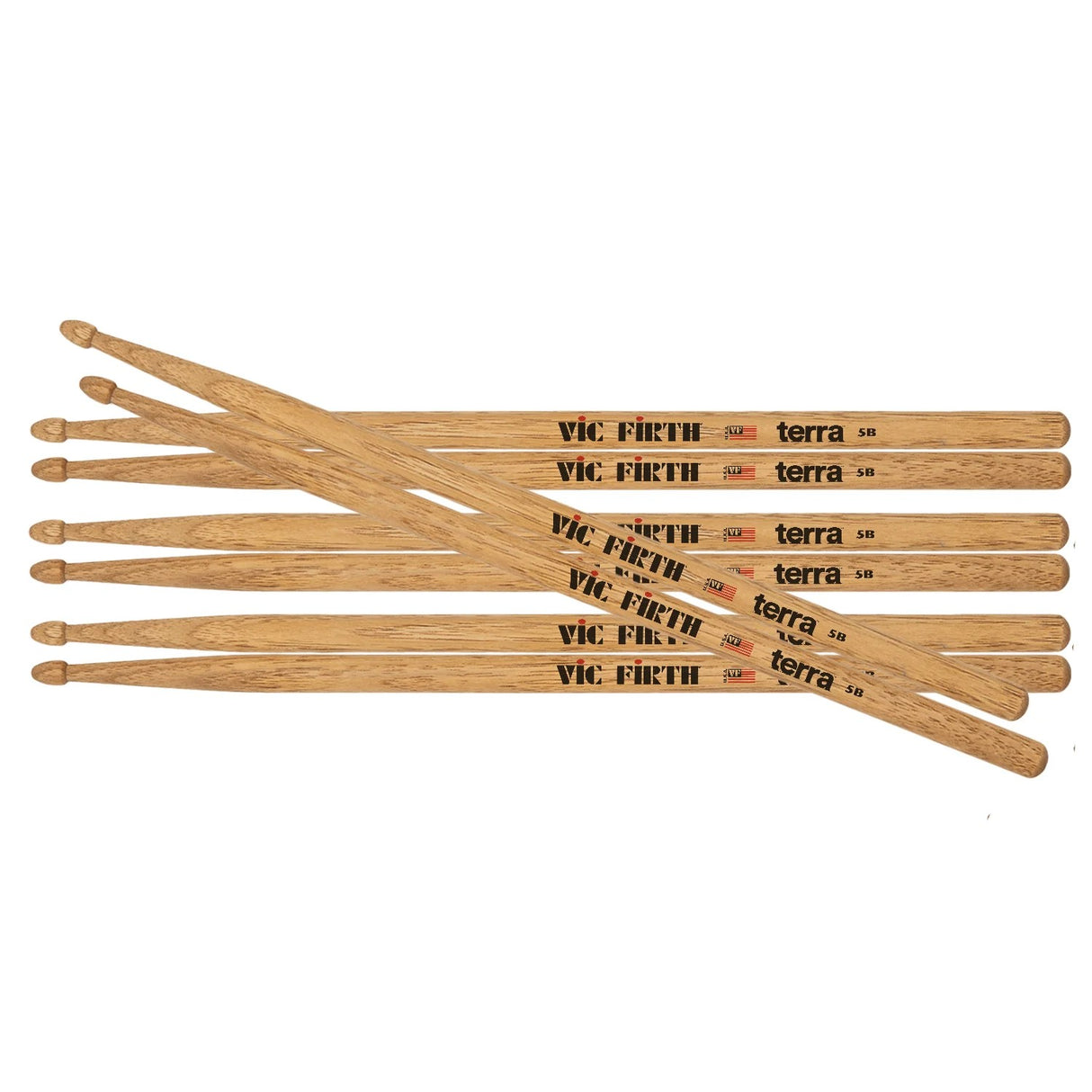 Vic Firth American Classic 5BT Terra Series Drumsticks with Wood Tip - 4 Pairs