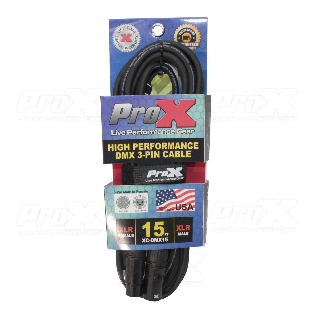 ProX XC-DMX15 15-Foot 3-Pin High Performance DMX Cable