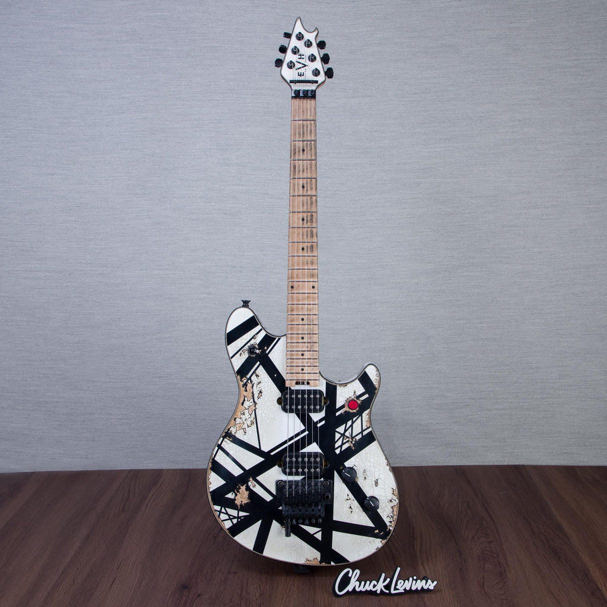 EVH Custom Shop Special Edition Wolfgang Stripes Electric Guitar - White/Black Stripes - #WG17610A