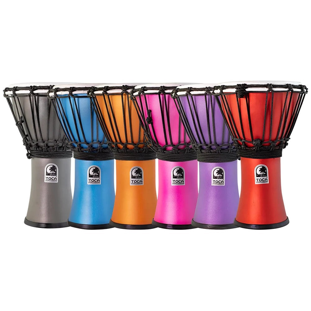 Toca 7-Inch Freestyle Colorsound Djembes - Matte Series - Set of 6