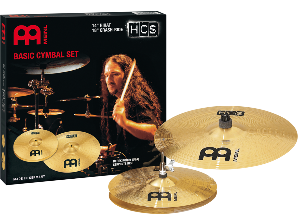 Meinl HCS Basic Cymbal Set: 14" Hi-Hat Cymbals, 18" Crash-Ride Cymbal