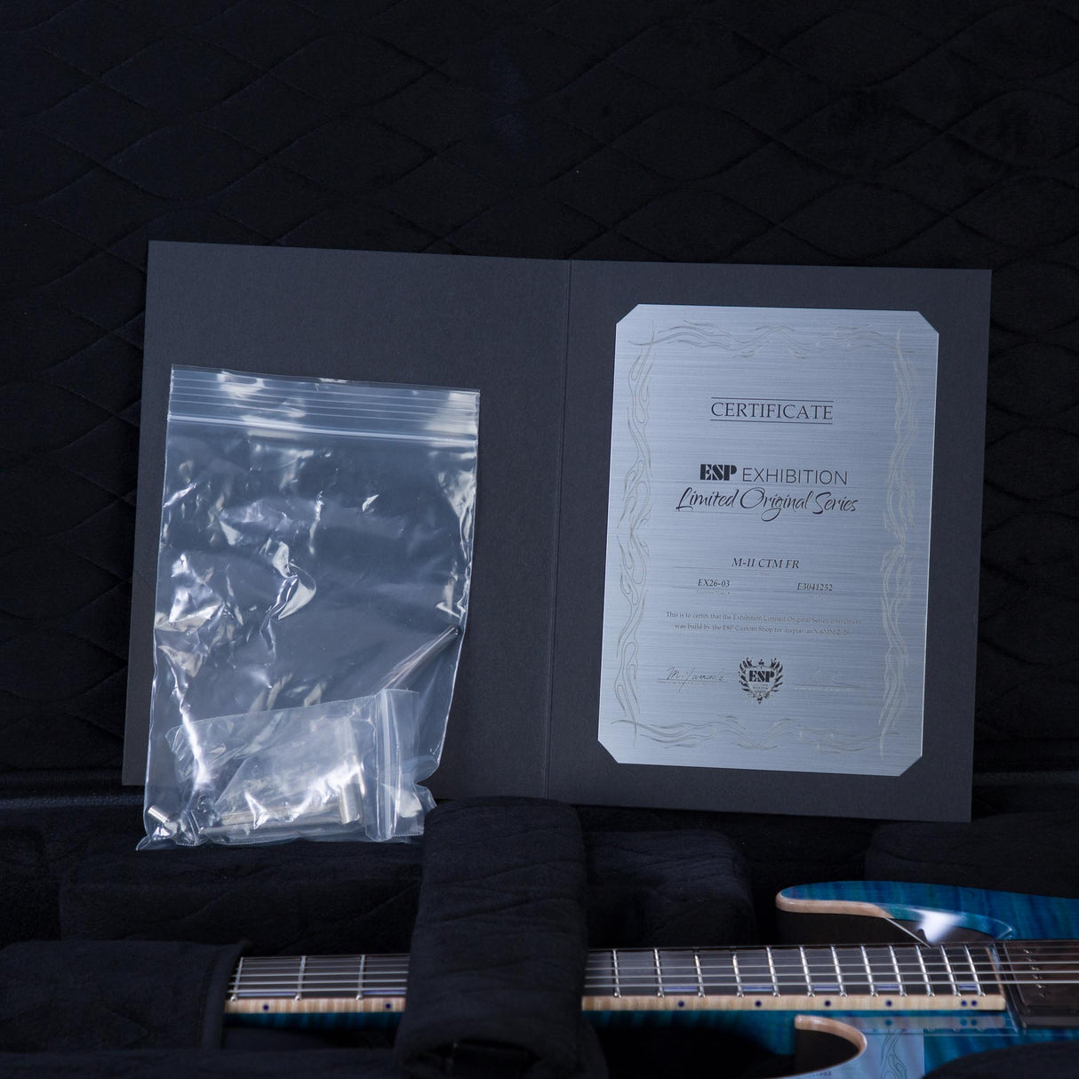 ESP Custom Shop Exhibition EXL M-II DX FR Electric Guitar - Sea Serpent Blue / Sunset Coast - #E3041252
