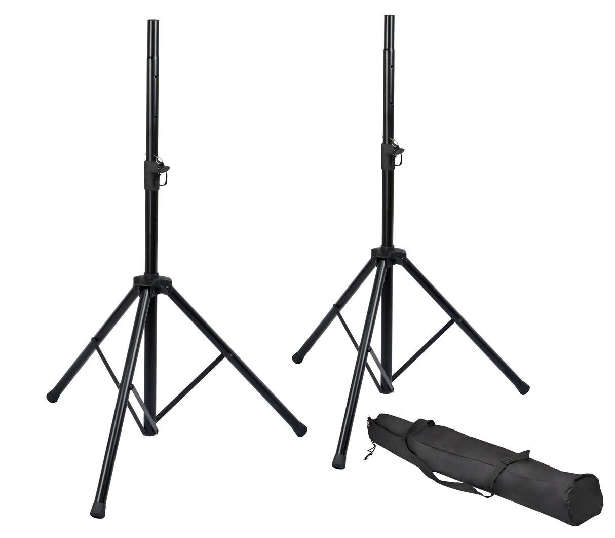 Rok-It RI-SPKRSTDSET Tripod Base Speaker Stand Pair with Bag - New