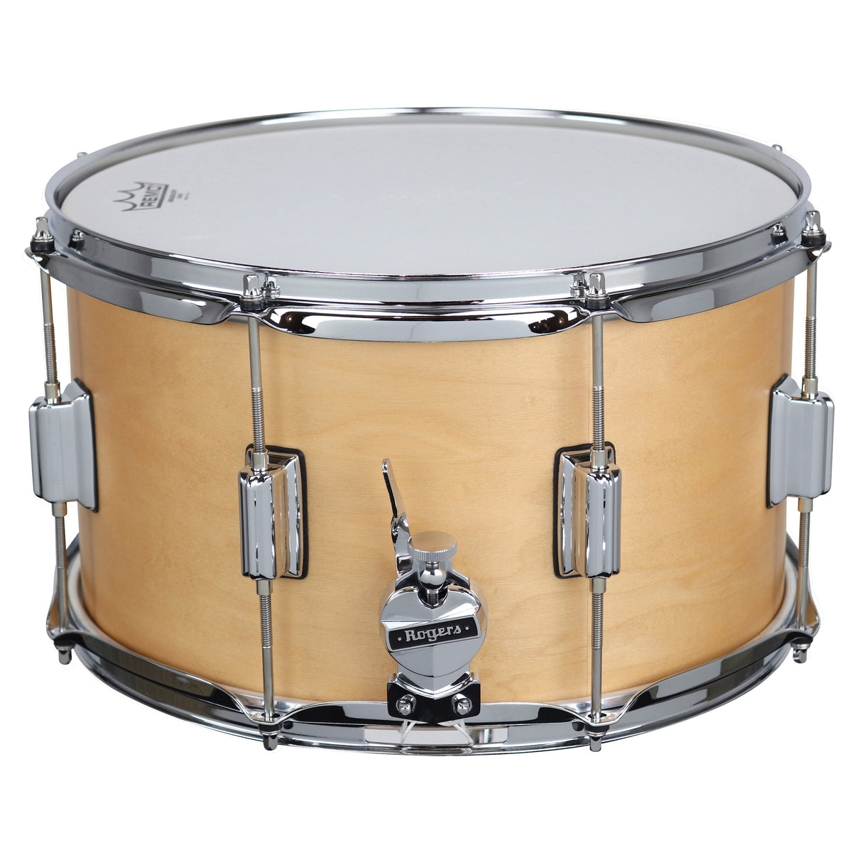 Rogers PowerTone 28SN 8x14 Wood Shell Snare Drum - Satin Natural