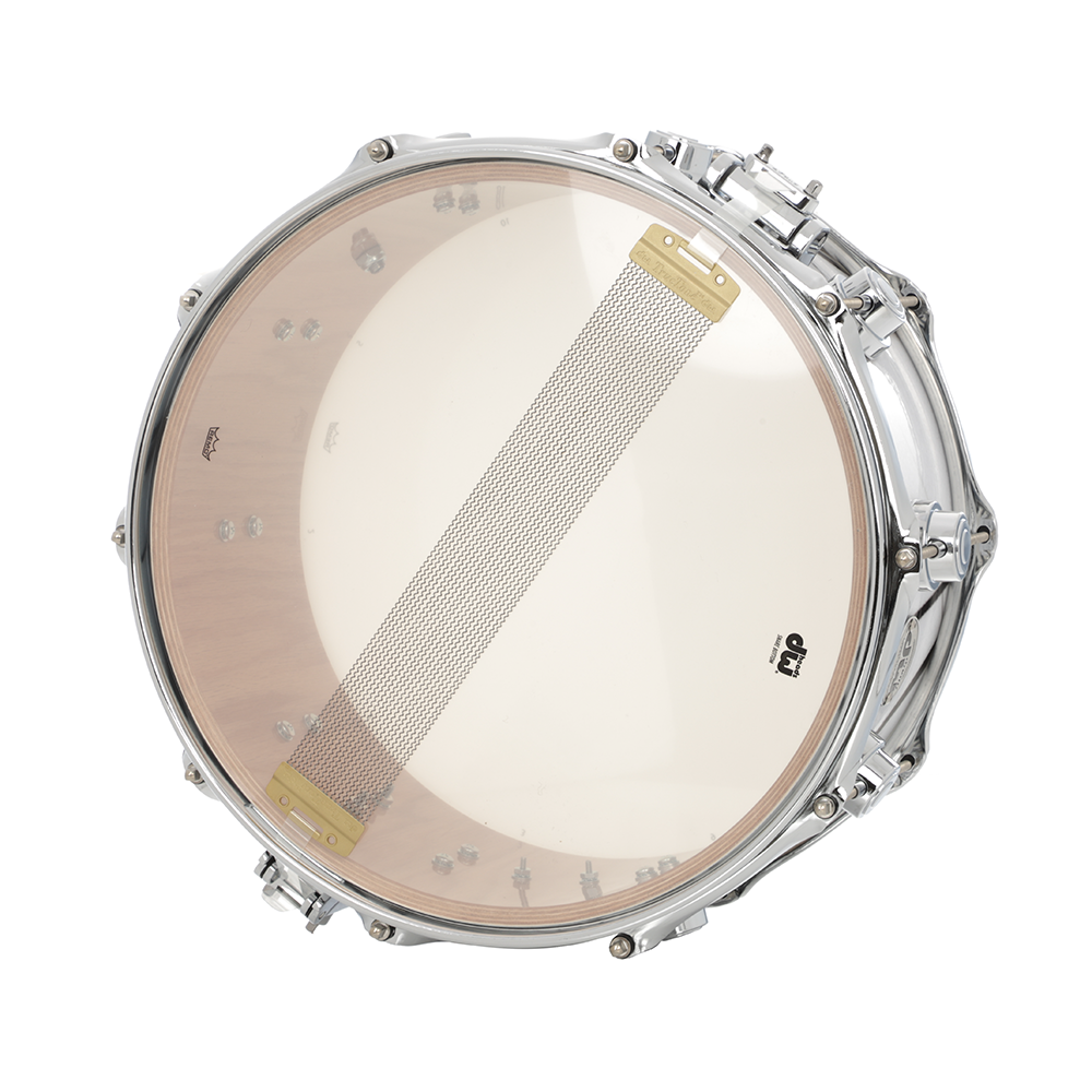DW Collector's Pure Oak Snare, 14 x 6.5-Inch - White Glass Contrail