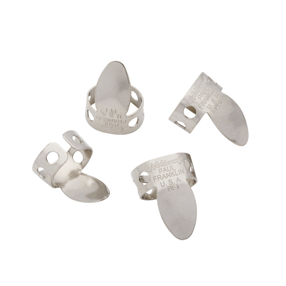 D'Addario Paul Franklin National Finger Picks Nickel - 4 Pack