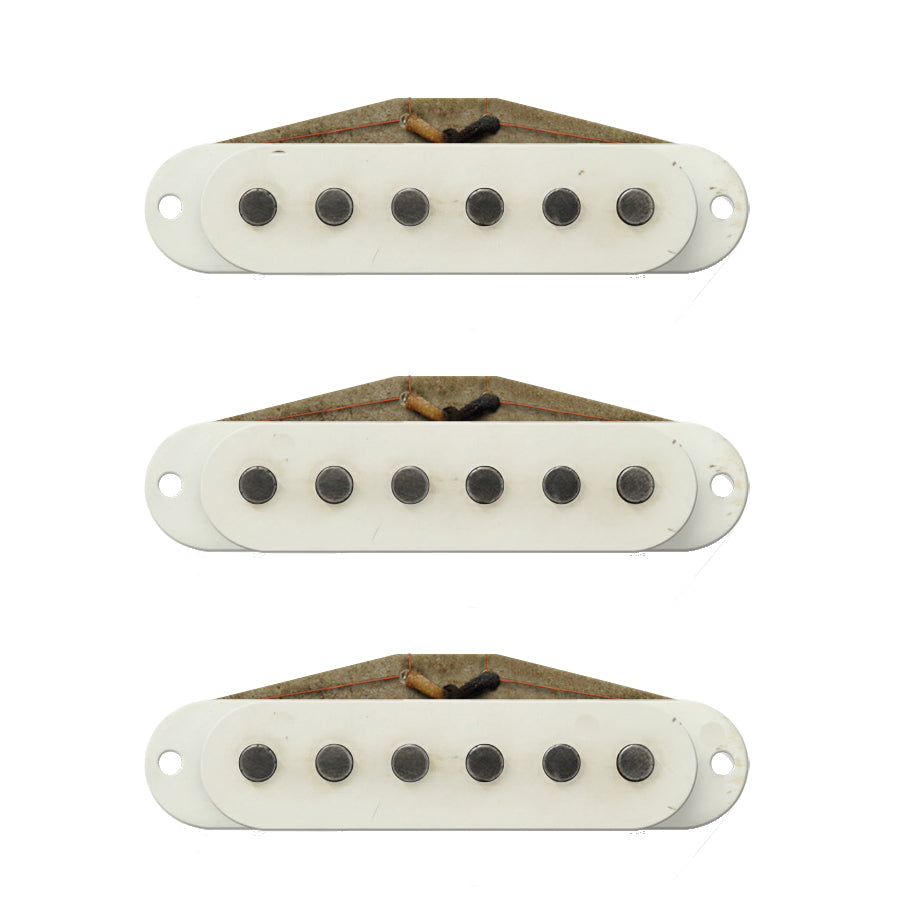 Bare Knuckle Irish Tour Single Coil Pickup Set - N/M/B Aged Parchment
