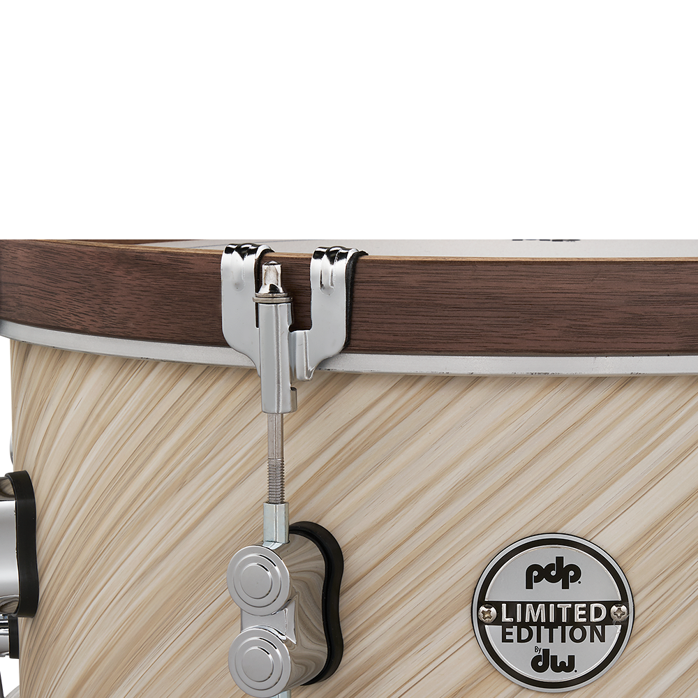 PDP Limited Edition 6.5x14 Walnut Wood Hoop Snare In Twisted Ivory