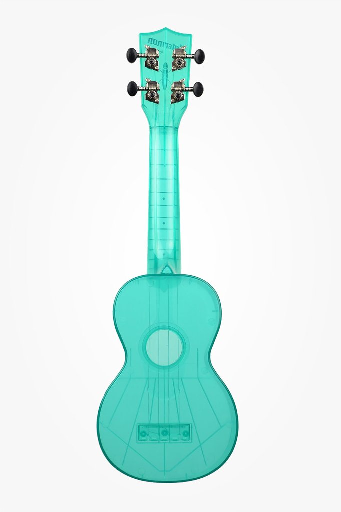 Kala Waterman Soprano Composite Fluorescent Ukulele - Gloss Blue - New,Gloss Blue