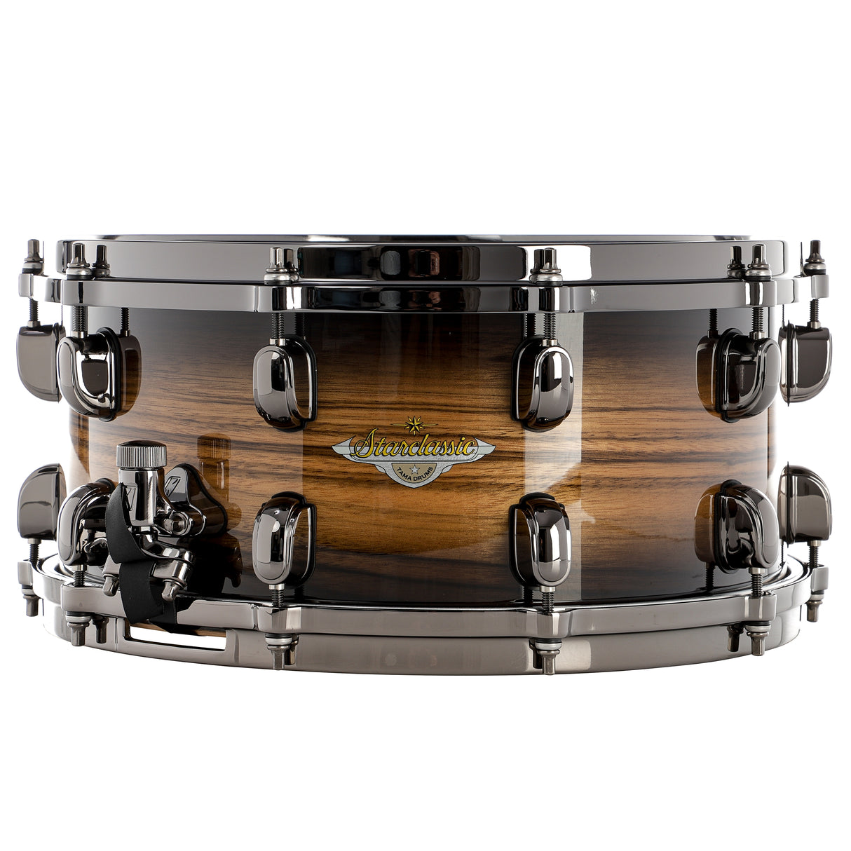Tama 14 x 6.5-Inch Starclassic Maple Snare Drum - Natural Pacific Walnut Burst with Black Nickel Hardware